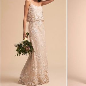 Adrianna Papell Sequin Popover Gown in Blush